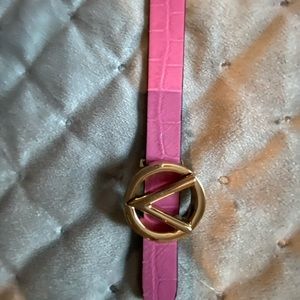 Women Mario Valentine pink leather belt size small